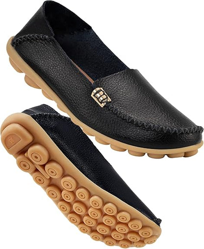 Women's Comfortable Slip on, Casual for School, for Marketing, for Work Loafers Casual Round Toe Moccasins, Flats Soft Walking Shoes Women Slip On