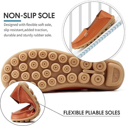 Women's Comfortable Slip on, Casual for School, for Marketing, for Work Loafers Casual Round Toe Moccasins, Flats Soft Walking Shoes Women Slip On