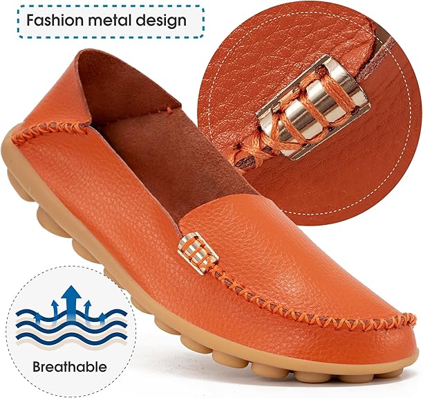 Women's Comfortable Slip on, Casual for School, for Marketing, for Work Loafers Casual Round Toe Moccasins, Flats Soft Walking Shoes Women Slip On