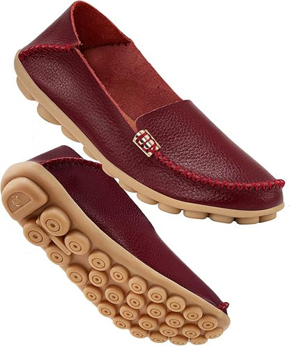Women's Comfortable Slip on, Casual for School, for Marketing, for Work Loafers Casual Round Toe Moccasins, Flats Soft Walking Shoes Women Slip On